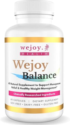 مكملات انقطاع الطمث من Wejoy Balance للنساء - تم تركيبها بشكل فريد لتخفيف الهبات الساخنة في سن اليأس ودعم المفاصل وزيادة الوزن والنوم والتعرق الليلي وتساقط الشعر وتقلب المزاج - طبيعي (زجاجة واحدة) in Kuwait