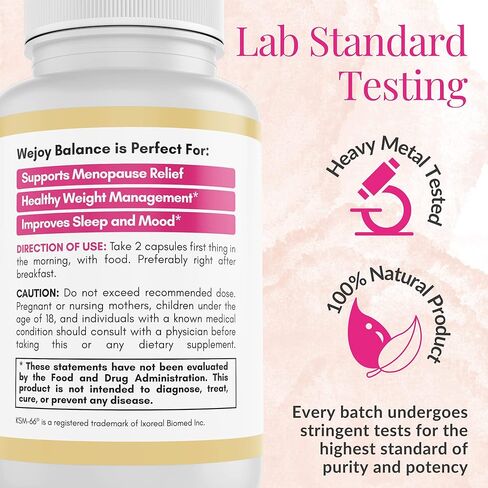 مكملات انقطاع الطمث من Wejoy Balance للنساء - تم تركيبها بشكل فريد لتخفيف الهبات الساخنة في سن اليأس ودعم المفاصل وزيادة الوزن والنوم والتعرق الليلي وتساقط الشعر وتقلب المزاج - طبيعي (زجاجة واحدة) in Kuwait