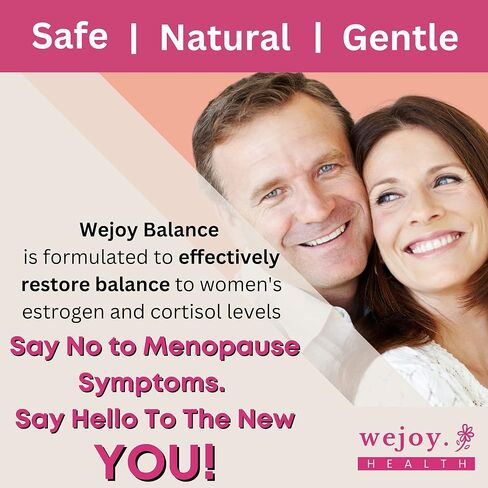 مكملات انقطاع الطمث من Wejoy Balance للنساء - تم تركيبها بشكل فريد لتخفيف الهبات الساخنة في سن اليأس ودعم المفاصل وزيادة الوزن والنوم والتعرق الليلي وتساقط الشعر وتقلب المزاج - طبيعي (زجاجة واحدة) in Kuwait