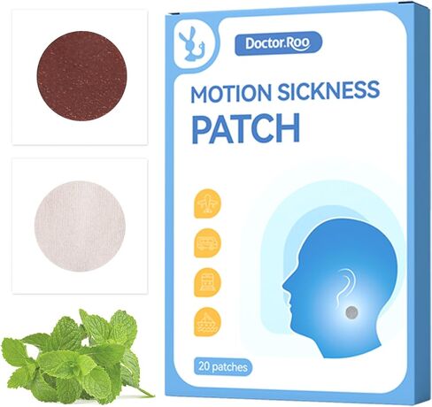 Doctor.Roo Motion Sickness Patch - 72-Hour Nausea Relief for Cruise, Car, and Air Travel - Vertigo and Headache Relief for Adults & Kids in Saudi Arabia