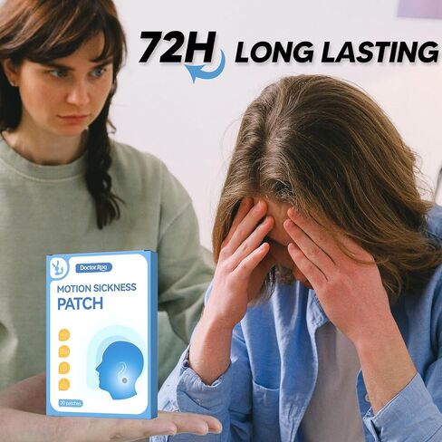 Doctor.Roo Motion Sickness Patch - 72-Hour Nausea Relief for Cruise, Car, and Air Travel - Vertigo and Headache Relief for Adults & Kids in Saudi Arabia