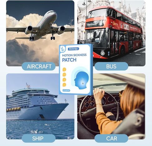 Doctor.Roo Motion Sickness Patch - 72-Hour Nausea Relief for Cruise, Car, and Air Travel - Vertigo and Headache Relief for Adults & Kids in Saudi Arabia