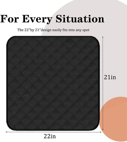 Washable Incontinence Chair Pads 3pcs Waterproof Seat Protector Pads for Wheelchair Armchair Adults21x22in (Beige) in Kuwait