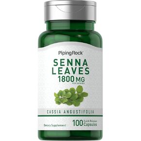 Piping Rock Senna Leaves Capsules 1800 mg | 100 Count | Non-GMO, Gluten Free in Saudi Arabia