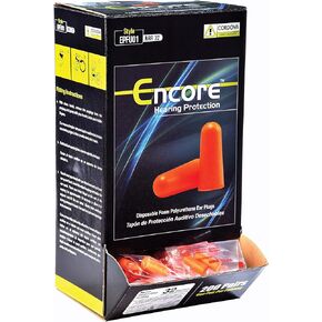 Cordova Safety Products Encore Orange Foam Pu Ear Plugs, Corded, Nrr 33 Db, 100-Pack,Orange