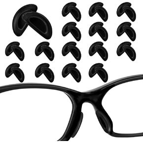 Eyeglass Nose Pads, Adhesive Anti-Slip Nose Pads, Soft Silicone Nose pad Cushion for Glasses, Eyeglasses, Sunglasses, 16 Pairs (Black) in Saudi Arabia
