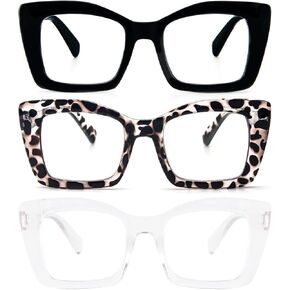 REAVEE Oversized Square Reading Glasses Oprah Style for Women, Blue Light Blocking Large Frame Computer Readers Spring Hinge in Saudi Arabia