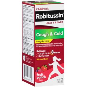 Robitussin Children's Cough & Cold Long-Acting Liquid Fruit Punch 4 oz (Pack of 2) in Kuwait