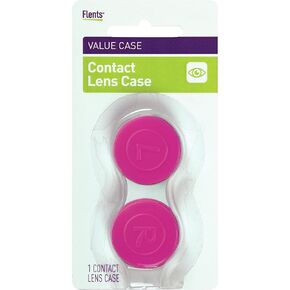Flents Contact Lens Case, Soft Grip for Hard or Soft Lenses, Large Letters for Easy Identification, Portable Travel-Sized, Slimline Soft Grip, Color May Vary in Kuwait