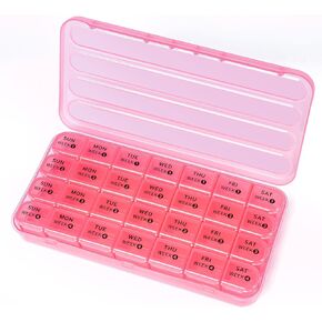 28 Day Monthly Pill Organizer - 4 Week Pill Box 1 Time a Day, 7 Day Medicine Organizer Box, Travel Pill Container for Vitamin, Fish Oil (Olive Green)