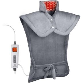 Weighted Heating Pad for Neck and Shoulders- 2.4lb Electric Neck Heating Pads for Neck Cramps Pain Relief, Heat Pads with 6 Heating Levels, 4 Auto-Off, Gifts for Women Men Mom Dad, 22"x22" in Saudi Arabia