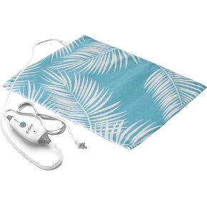 وسادة تدفئة كهربائية من سلسلة Pure Enrichment® PureRelief™ Express Designer - تسخين سريع 12 × 15 بوصة مع 4 إعدادات للحرارة، قماش قابل للغسل في الغسالة، وإيقاف تلقائي للسلامة لمدة ساعتين - Palm Aqua in Kuwait