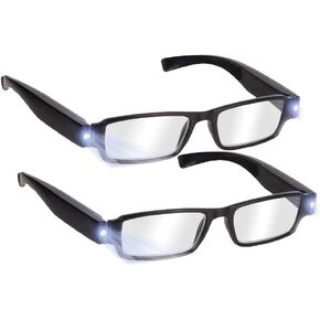 DuanMei قارئات LED ساطعة مع أضواء قراءة نظارات مكبرة مضاءة قارئ ليلي مدمج كامل الإطار نظارات رؤية واضحة للجنسين نظارات عيون مضاءة رؤية واضحة، +1.5 in Kuwait