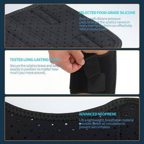 2023 Upgraded Sciatica Pain Relief Brace, Active Plus Sciatica Pain Relief Brace For Sciatic Nerve Pain, Lower Back, & Hip, Black Brace for Sciatica As Seen On Tv - Unisex in Saudi Arabia