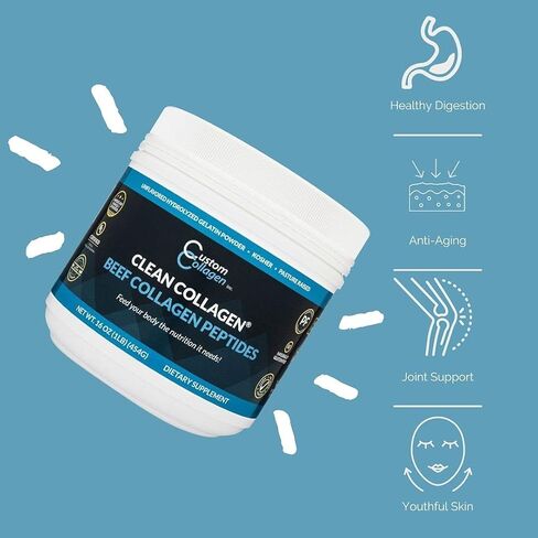 مسحوق ببتيدات الكولاجين 2 رطل (32 أونصة) كيس - كولاجين نظيف® - بدون نكهة، تغذية عشبية، باليو، غير معدل وراثيًا، كوشير - بروتين عالي الذوبان in Kuwait