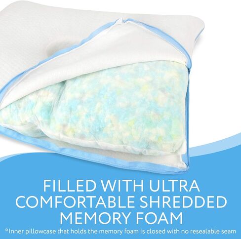 IMPRESA Firm Memory Foam Pillow with an Ear Hole - Includes 2 Pillowcases - Helps Reduce Ear Pain from CNH, Pressure Sores, Post Ear Surgery, Ear Pain or Ear Plugs - Non-Adjustable in Saudi Arabia