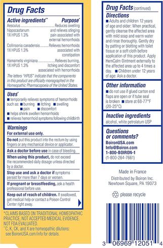 Boiron HemCalm Ointment for Hemorrhoid Relief of Pain, Itching, Swelling or Discomfort - 1 oz in Saudi Arabia