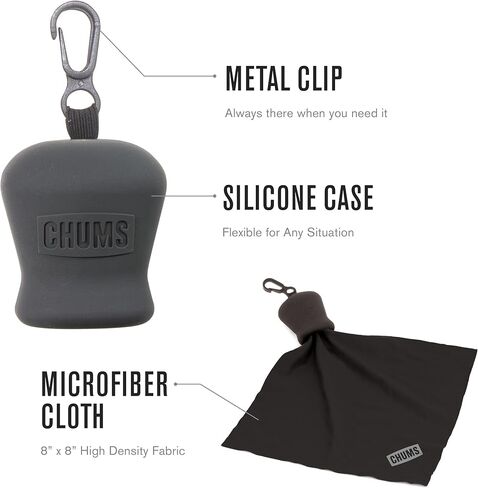 Chums Pouch XL Microfiber Lens Cloth - Portable Lens & Screen Cleaner Cloth Keychain (Aqua) in Kuwait