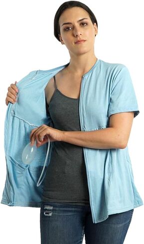 Inspired Comforts Mastectomy Recovery Shirt with Drain Pockets & Fasteners to Hold Drainage Tubes in Kuwait