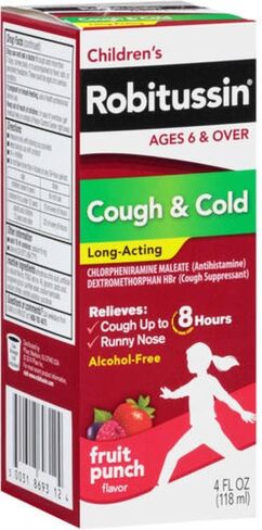 Robitussin Children's Cough & Cold Long-Acting Liquid Fruit Punch 4 oz (Pack of 2) in Kuwait