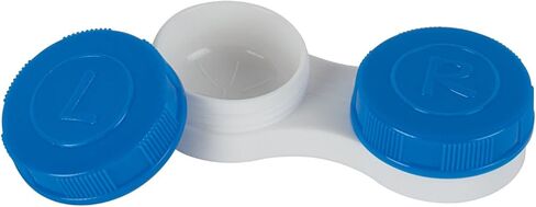 Flents Contact Lens Case, Soft Grip for Hard or Soft Lenses, Large Letters for Easy Identification, Portable Travel-Sized, Slimline Soft Grip, Color May Vary in Kuwait