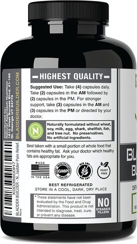 BLADDER BUILDER 120 Capsules | For Recurring Bladder Discomfort and Urinary Tract Health | Made in the USA in Saudi Arabia