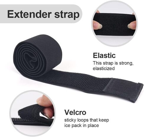 NEWGO Extension Strap Multipurpose Elastic Hook and Loop Extender Strap for Ice Packs, Ice Belts, Braces, Wraps, Belts, Heat Packs in Saudi Arabia