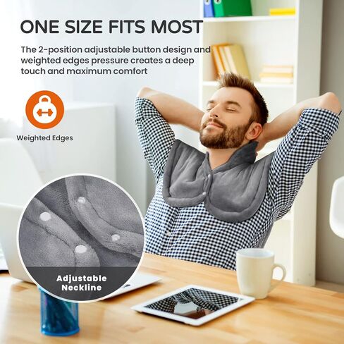 Weighted Heating Pad for Neck and Shoulders- 2.4lb Electric Neck Heating Pads for Neck Cramps Pain Relief, Heat Pads with 6 Heating Levels, 4 Auto-Off, Gifts for Women Men Mom Dad, 22"x22" in Saudi Arabia