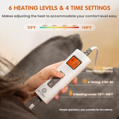 Weighted Heating Pad for Neck and Shoulders- 2.4lb Electric Neck Heating Pads for Neck Cramps Pain Relief, Heat Pads with 6 Heating Levels, 4 Auto-Off, Gifts for Women Men Mom Dad, 22"x22" in Saudi Arabia
