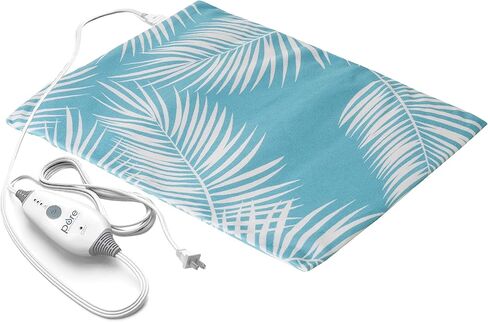 Pure Enrichment® PureRelief™ Express Designer Series Electric Heating Pad - 12" x 15" Fast-Heating with 4 Heat Settings, Machine-Washable Fabric, & 2-Hour Auto Safety Shut-Off - Palm Aqua in Saudi Arabia