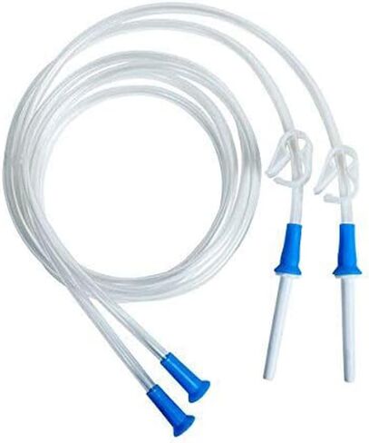 HealthAndYoga™ Replacement Enema Tubing – Super Economical, Hygienic, Medical Grade PVC - 1.5 Meter with Hose Clamp and Nozzle – Enema Supplies Compatible with most Bucket Bag Kits (1 Set) in Saudi Arabia