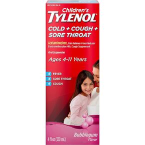Tylenol Children's TYLENOLCold + Flu Oral Suspension, Bubblegum, 4 Fl. Oz