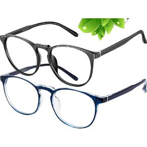 Blue Light Blocking Glasses Women/Men,Retro Round Anti Eyestrain Computer Gaming Glasses(Black+Beige) in Saudi Arabia