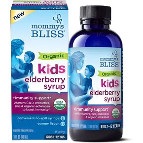 Mommy's Bliss Kids Organic Immunity Gummies مع نبات البلسان يساعد على دعم وظيفة المناعة الصحية، عضوي من وزارة الزراعة الأمريكية، مع الزنك وفيتامين C، للأطفال بعمر سنتين فما فوق، 60 علكة in Kuwait