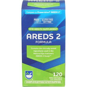 Rite Aid AREDS 2 Softgels - 60 Count, Macular Support for Eye and Vision Health, Contains Lutein, Vitamin C, Zeaxanthin, Zinc & Vitamin E, Gluten Free and Soy Free