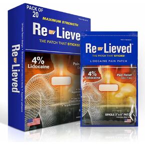4% Lidocaine Patches Maximum Strength - Aluminum-Free, Water Resistant and USA Made - Superior Sticking Pain Relief Patches Quickly Relieves Back, Joints and Muscle Pain-3x6 Inches(10 Count)