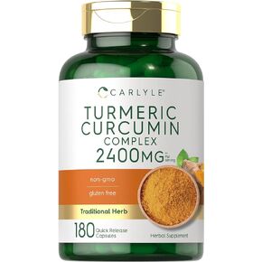 Carlyle Turmeric Curcumin Supplement 2400mg | 180 Powder Capsules | Herbal Formula | Non-GMO, Gluten Free in Saudi Arabia