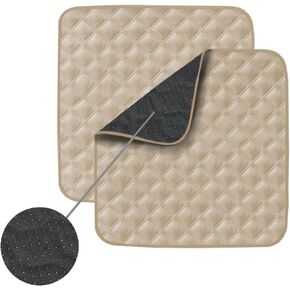 Non-Slip Absorbent Washable Incontinence Pad underpad Seat 4-Layer Design Chair Absorbent Pads Protection - for Seniors, Adult, Children, or Pet Underpad Protection - Set of 2 (Beige) in Saudi Arabia