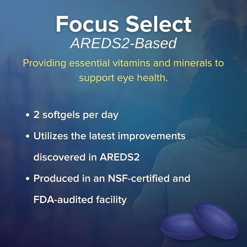 Focus Select AREDS2 Based Eye Vitamin-Mineral Supplement - AREDS2 Based Supplement for Eyes (60 ct. 30 Day Supply) - AREDS2 Based Low Zinc Formula - Eye Vision Supplement and Vitamin in Kuwait