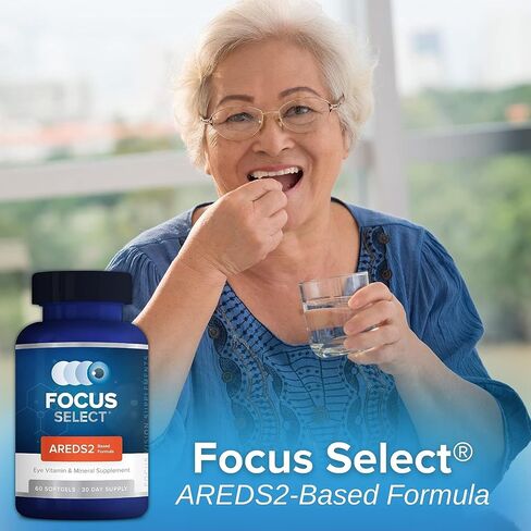 Focus Select AREDS2 Based Eye Vitamin-Mineral Supplement - AREDS2 Based Supplement for Eyes (60 ct. 30 Day Supply) - AREDS2 Based Low Zinc Formula - Eye Vision Supplement and Vitamin in Kuwait