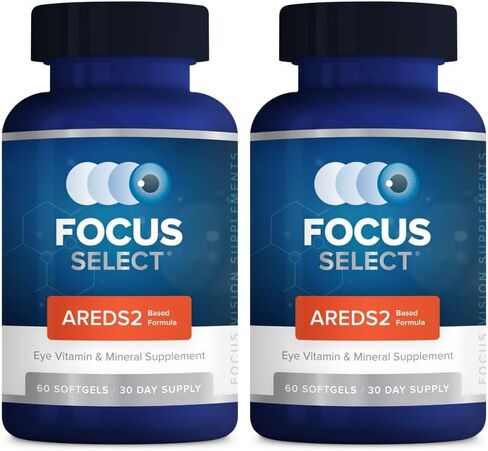 Focus Select AREDS2 Based Eye Vitamin-Mineral Supplement - AREDS2 Based Supplement for Eyes (60 ct. 30 Day Supply) - AREDS2 Based Low Zinc Formula - Eye Vision Supplement and Vitamin in Kuwait