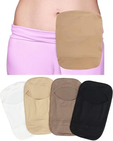 4 قطع من أغطية أكياس الفغرة من LAPLUIE، ملابس دعم الفغرة/الفتق خفيفة الوزن وقابلة للتمدد، أغطية أكياس فغر القولون لمستلزمات الفغرة، للجنسين in Kuwait