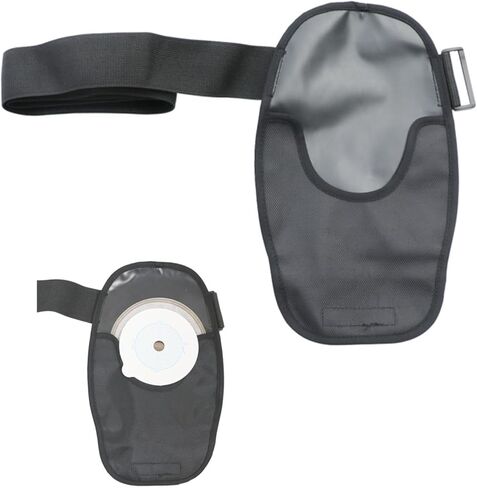 أغطية أكياس فغرة القولون قابلة للتنفس من Yiishuiil، غطاء حقيبة فغر القولون قابل للتعديل وحزام فغرة عالمي غطاء كيس فغر اللفائفي لمستلزمات فغرة اللفائفي للنساء والرجال (أسود) in Kuwait