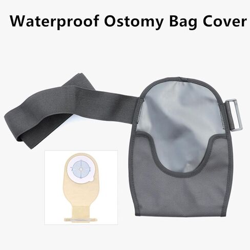 أغطية أكياس فغرة القولون قابلة للتنفس من Yiishuiil، غطاء حقيبة فغر القولون قابل للتعديل وحزام فغرة عالمي غطاء كيس فغر اللفائفي لمستلزمات فغرة اللفائفي للنساء والرجال (أسود) in Kuwait