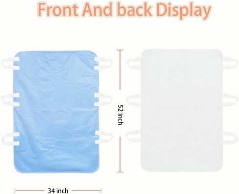 Positioning Bed Pad Incontinence Bed Pads Reusable Underpads with 6 Handles Bed Pads for Incontinence Washable for Hospital Bedridden Turning Lifting Home Care Waterproof Transfer Boards 52" x 34" in Kuwait
