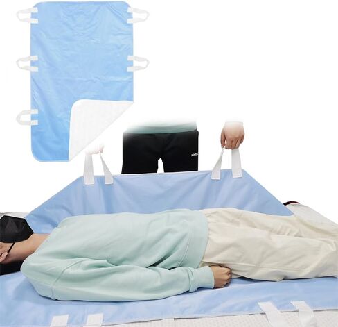 Positioning Bed Pad Incontinence Bed Pads Reusable Underpads with 6 Handles Bed Pads for Incontinence Washable for Hospital Bedridden Turning Lifting Home Care Waterproof Transfer Boards 52" x 34" in Kuwait