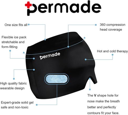 قبعة رأس ثلجية بيرميد، قبعة رأس باردة، قبعة ضغط باردة قابلة لإعادة الاستخدام، غطاء رأس ثلجي مرن in Kuwait