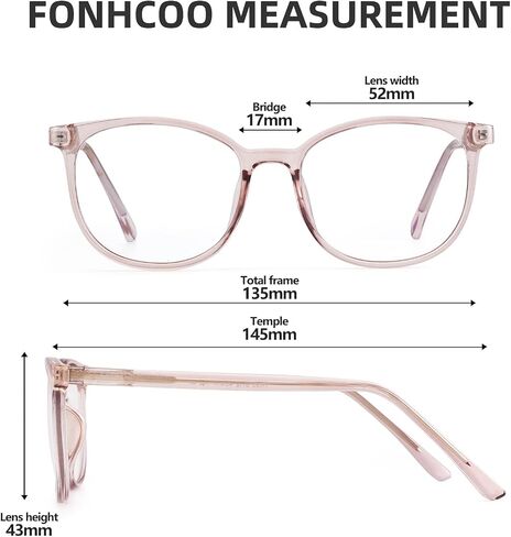 FONHCOO نظارات زرقاء لحجب الضوء، إطار دائري TR90، نظارات شفافة مضادة للأشعة فوق البنفسجية للنساء والرجال in Kuwait
