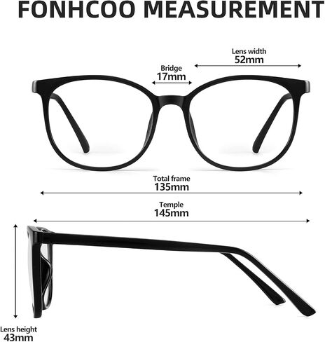 FONHCOO Blue Light Blocking Glasses Fashion Round TR90 Frame Transparent Eyewear Anti UV Computer Glasses for Women Men in Kuwait