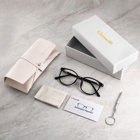 FONHCOO Blue Light Blocking Glasses Fashion Round TR90 Frame Transparent Eyewear Anti UV Computer Glasses for Women Men in Kuwait